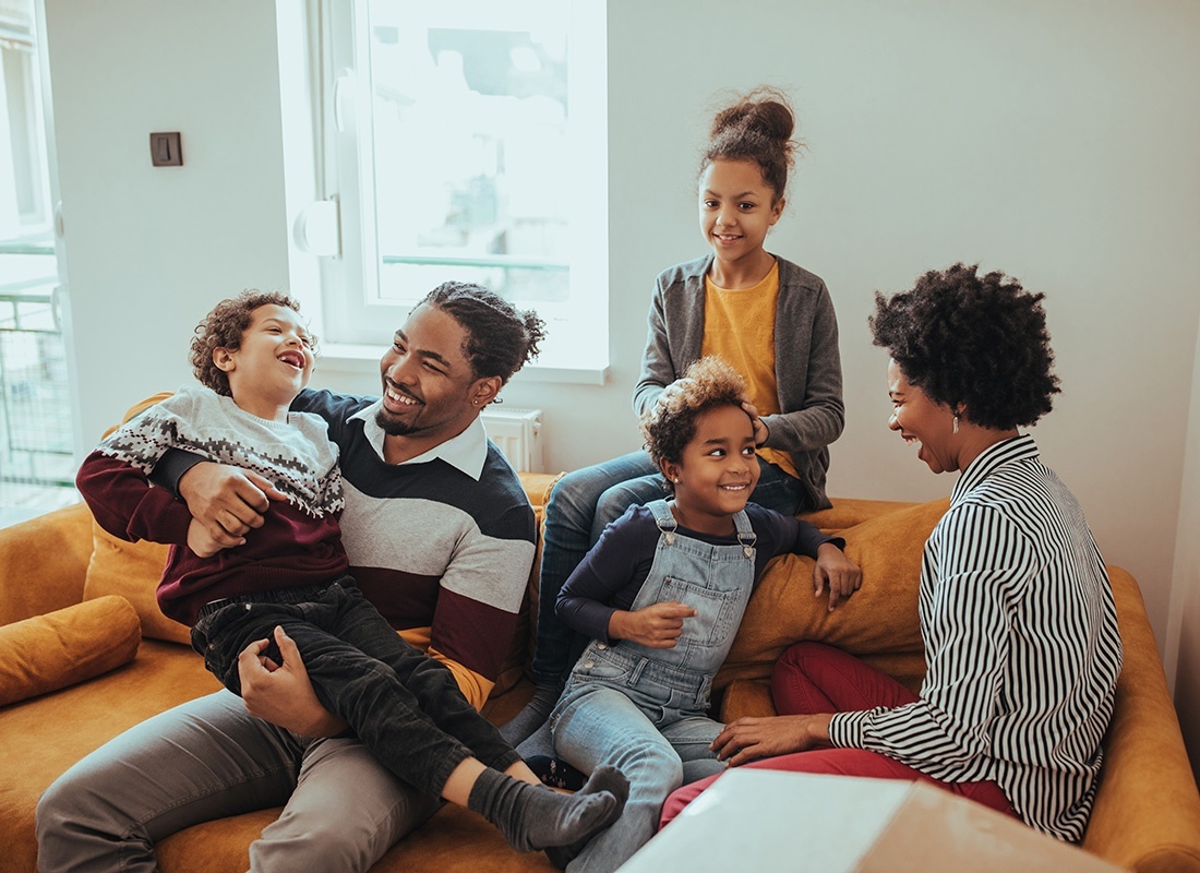 Family together at home